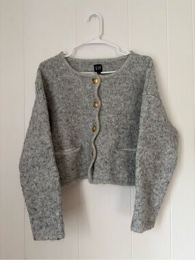 GAP Gray Knit Button-Front Women's Cardigan